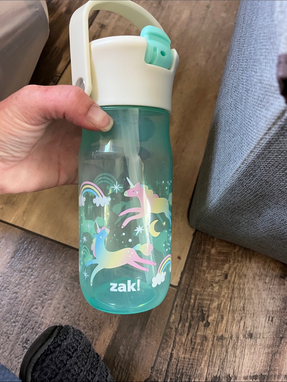 zak! Kids Unicorn Straw Bottle - Teal